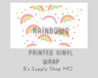 Rainbows with Hole | 24 oz Cold Cup | Venti Tumbler Decal | Printed Adhesive Vinyl Full Wrap