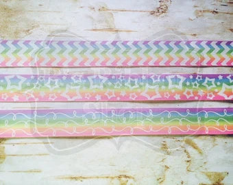 7/8" Pastel Ombre with Iridescent Glitter US Designer quality grosgrain ribbon Spring