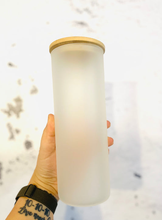 25 ounce sublimation frosted glass